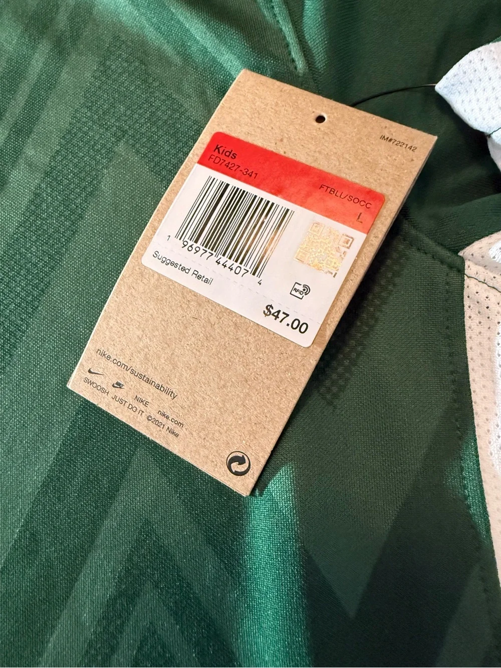Nike boys Ftbll/socc shirt NWT